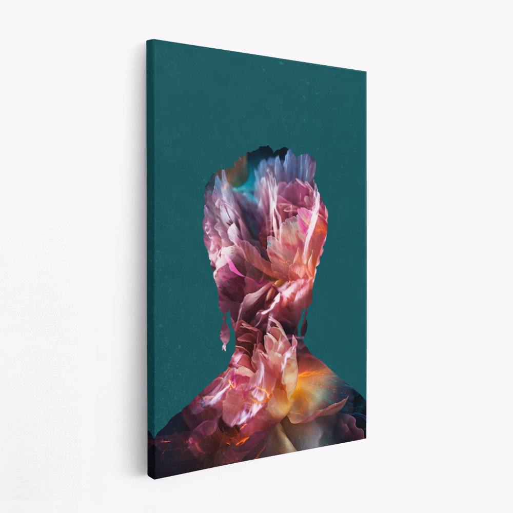 Obraz na płótnie - Frida floral silhouette portrait