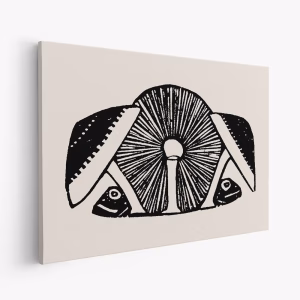 Obraz na płótnie - Three Mushrooms 1892 Beige